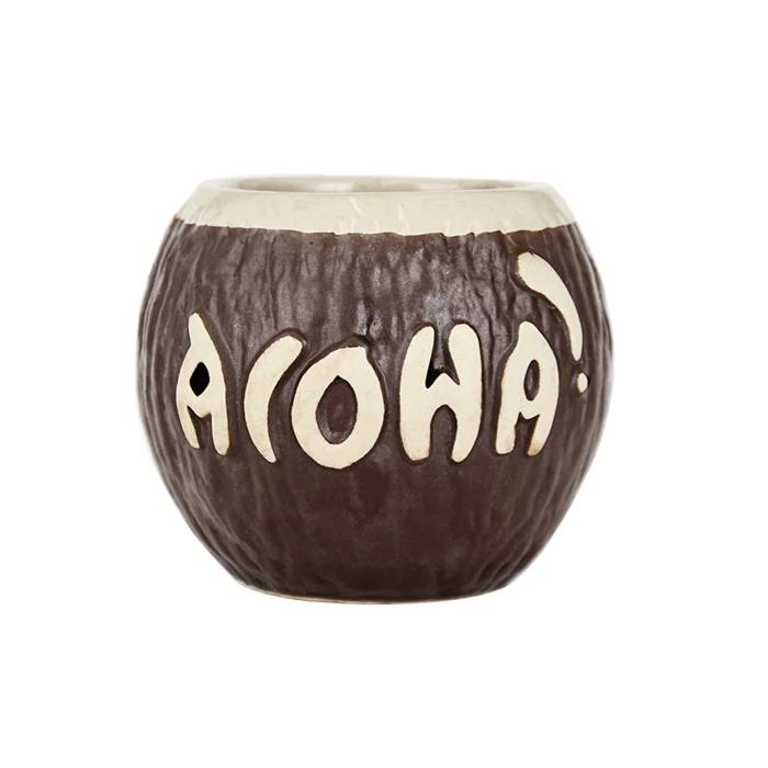 Горячая Распродажа, кокосовые кружки для бара, кружка Tiki, керамическая Кокосовая кружка
