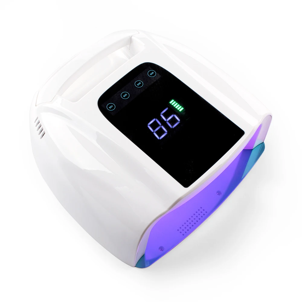 Metallic Pink Wireless Handheld Uv Gel Red Light 96w 42beads Nail Dryer Led Uv Light Finger Lamp