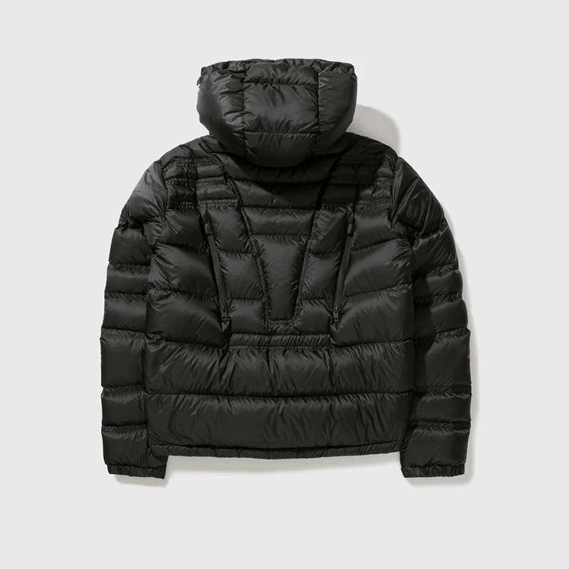 Crafted With Sustainable Materials Soft Polyester Shell Down Construction Detachable Adjustable Hood Waterproof  Down Jacket