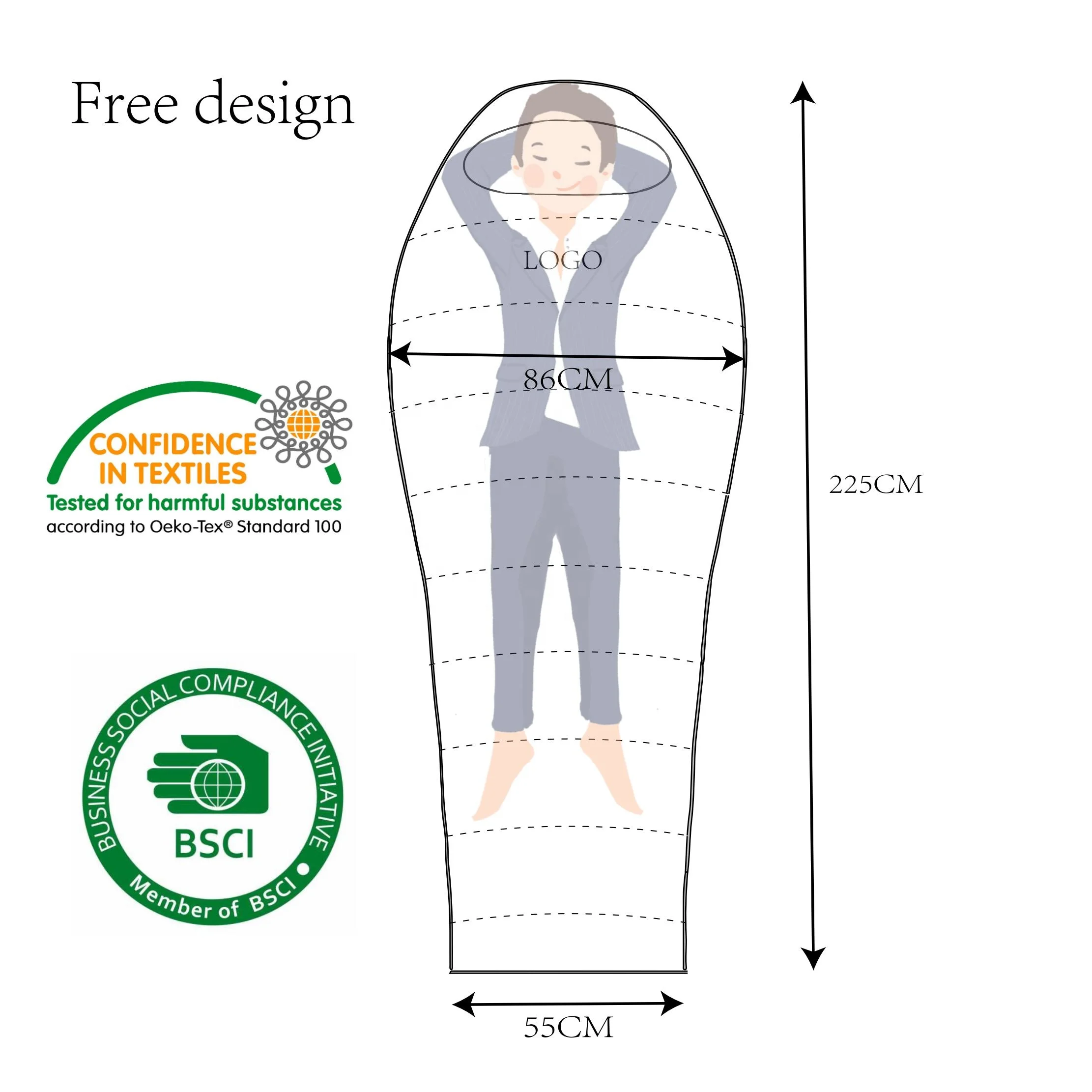 20d/400t soft nylon shingle construction Adult Outdoor  0 degree Sleeping Bag for HIking and Camping