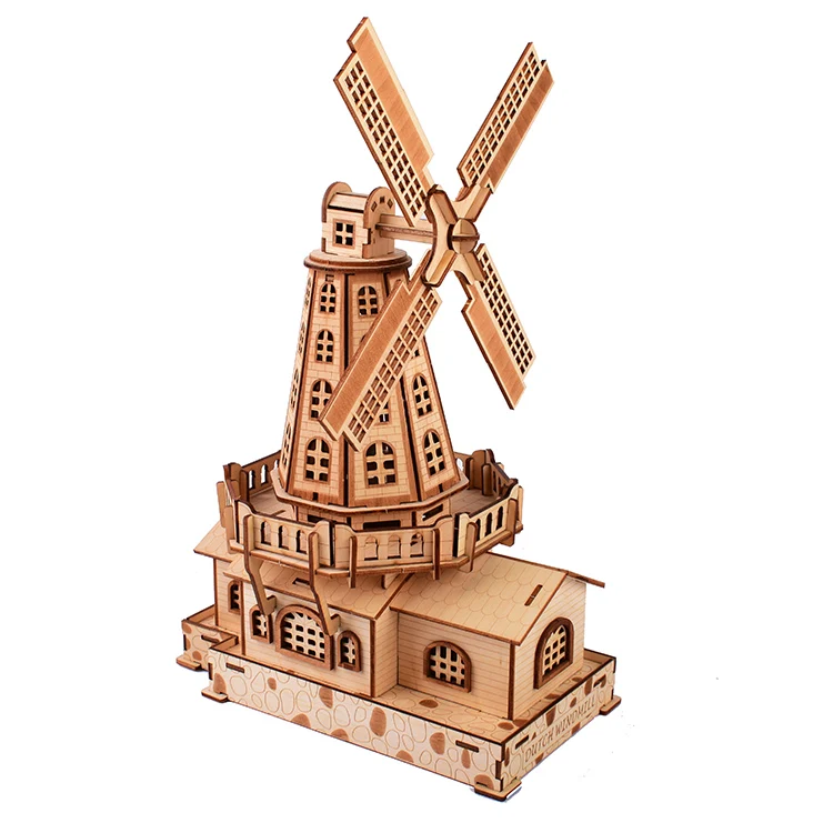 complex paper diy educational lifestyle windmill house tower 3d puzzle for children