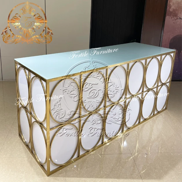 Современный ночной клуб длинный резной круг из нержавеющей стали бар счетчик дизайн для свадьбы