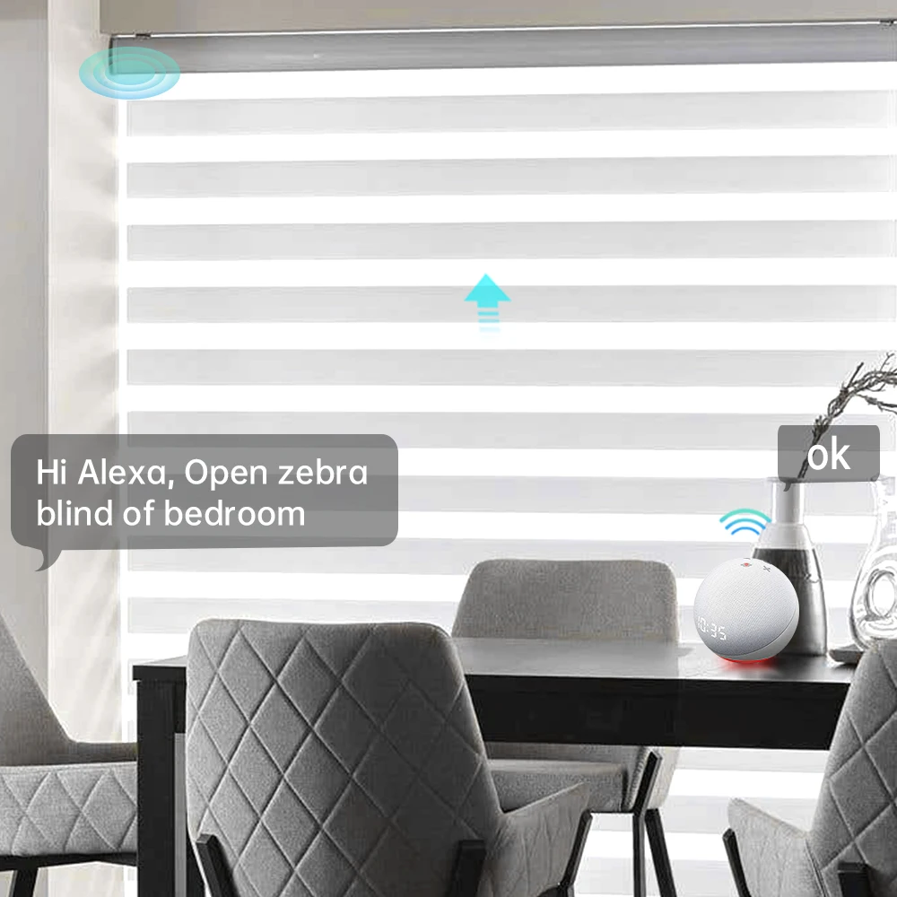 Custom Made Smart Zebra Blinds for window Smart Window Motorized semi Blackout Cheap Zebra Blind