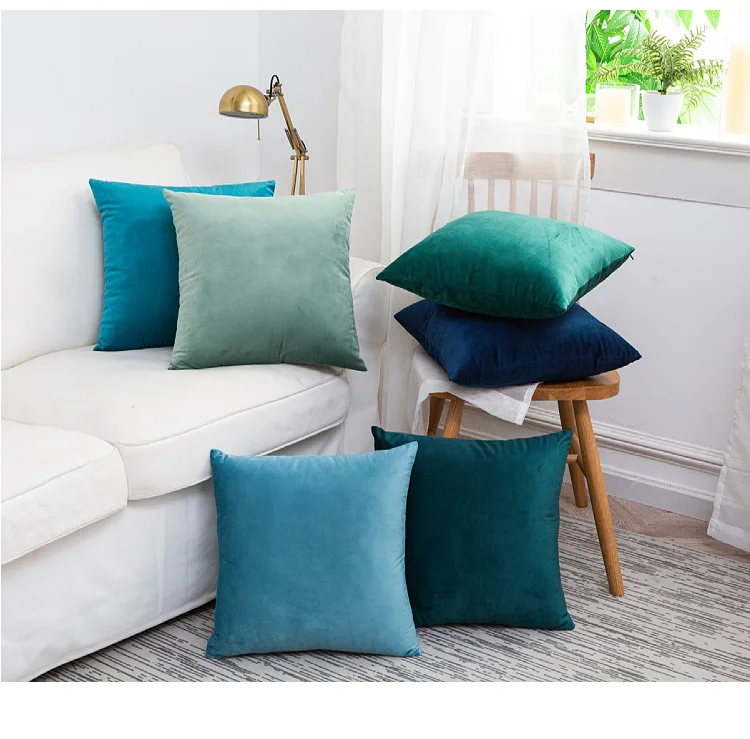 Custom Velvet Throw Pillow Covers, Cozy Soft Accent 100% Polyester Pillow Cases for Sofa Couch Bed and Living Room