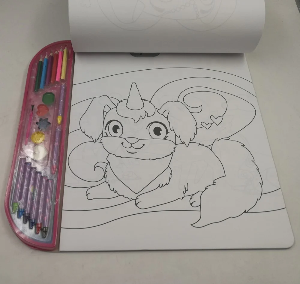 kids customized children  magazine photo hardcover   unicorn coloring drawing  painting   book