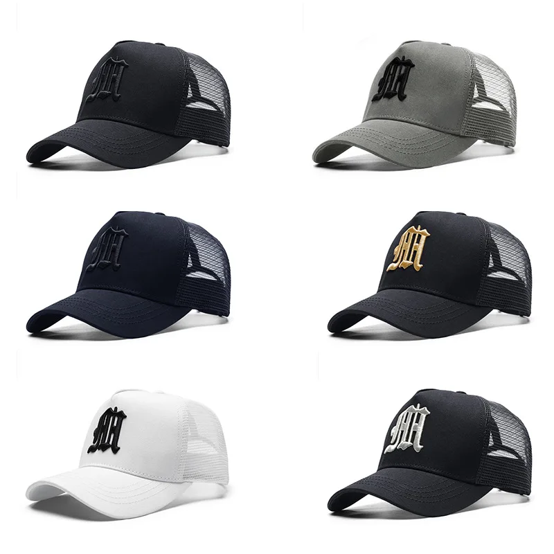 Custom embroidery mesh caps 5 panel hats with custom logo Adjustable Men Women baseball sports cap
