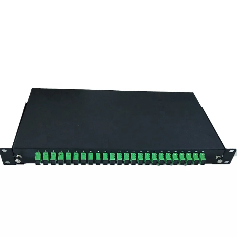 FTTH 1U 24 port ODF fiber distribution box SC LC sliding out Fiber optic patch panel DIO Bandeja odf con adaptador
