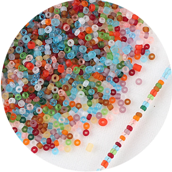 Factory wholesale colorful Transparent matte glass seed beads for jewelry making