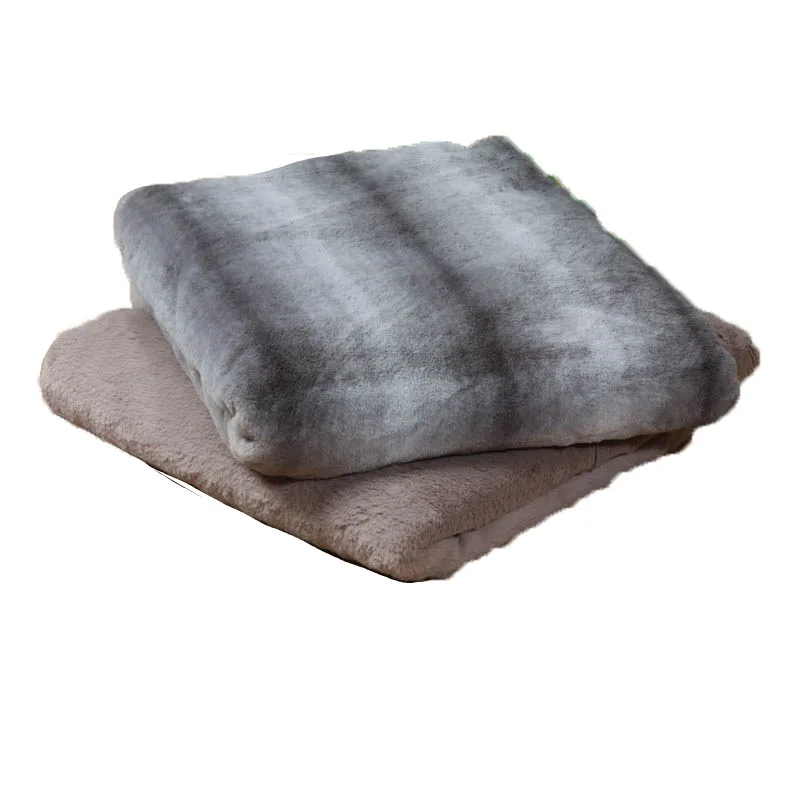 Warm Milky Plush faux rex rabbit fur luxury blanket throw for sofa couch bed
