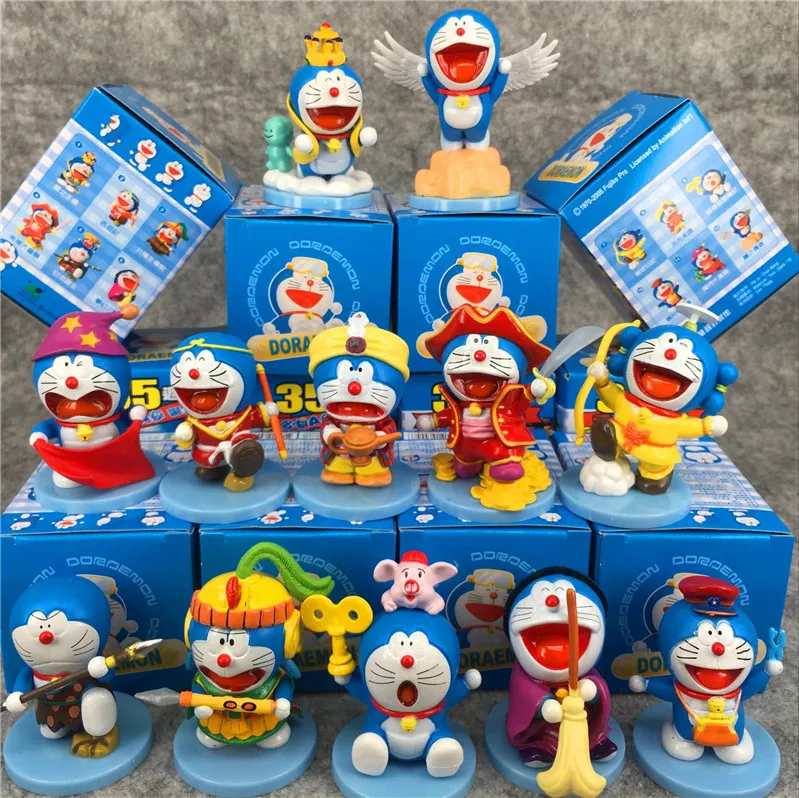 Japan Anime 35th Anniversary Edition Doraemon Figure Blind Box Car Desktop Decoration