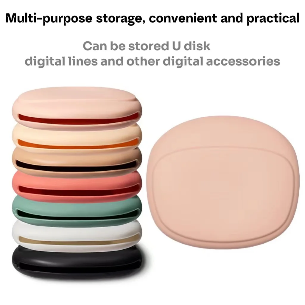 Simple and Stylish Mobile Phone Data Cable Organizer Bag Mini Silicone Headphones Portable Protective Storage Bag