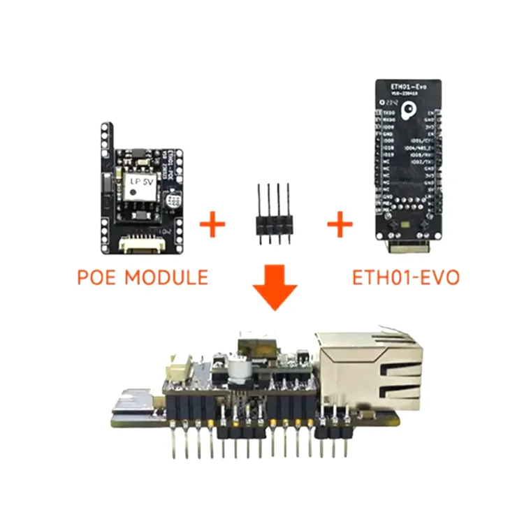 ETH01-EVO ESP32-C3 Development Board 3-in-1 IoT Gateway with Ethernet Wifi Bluetooth POE Module 5G Access