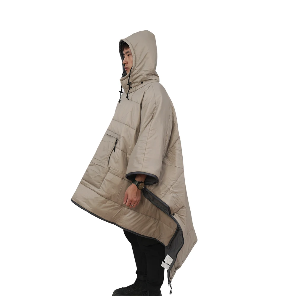 Outdoor Camping Sleeping Bags WindProof Cloak Shawl Cape Waterproof Sleeping Bag Cotton Wearable Sleeping Bag for 3 Seasons