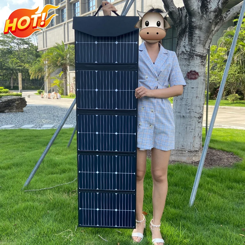 100W Outdoor Portable Solar Panel Foldable Kit Power Bank Charger Solar Panel Foldable Home Use For Hiking