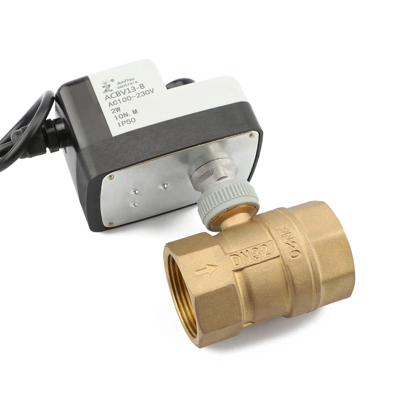 DN32 1-1/4 Inch Electric Ball Valve New Design with Manual Switch Plastic Material Two-Way Drive Motor for Water