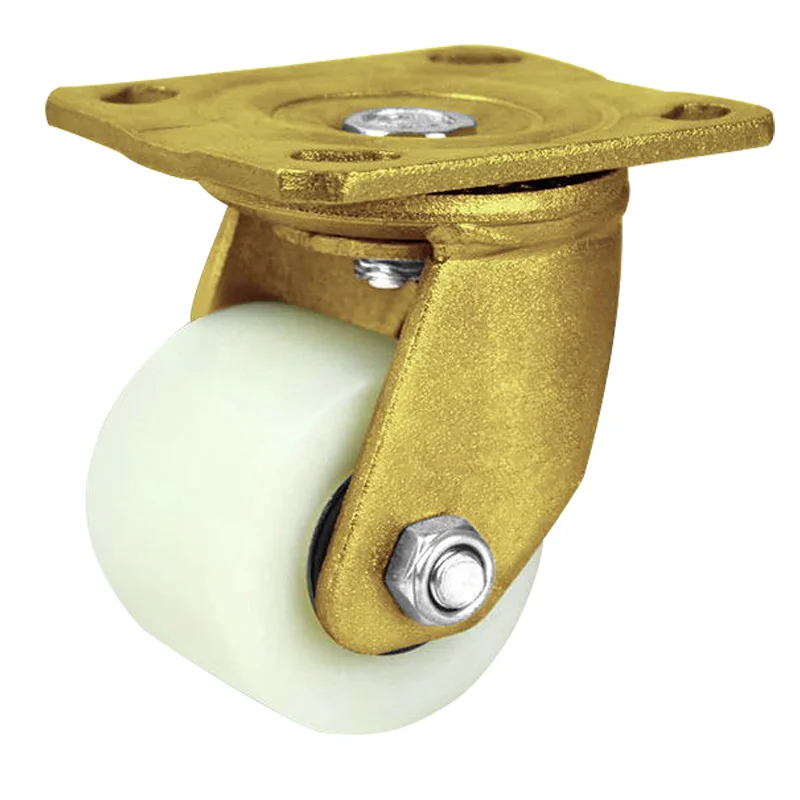 Weihang 3 Inch rigid  Heavy Duty low center of gravity 300kg  Retractable  golden  PU Polyurethane Trolley Caster Wheel
