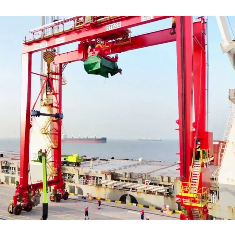 Rubber tyre gantry crane 35 tons 40 ton RTG container crane for unloading container