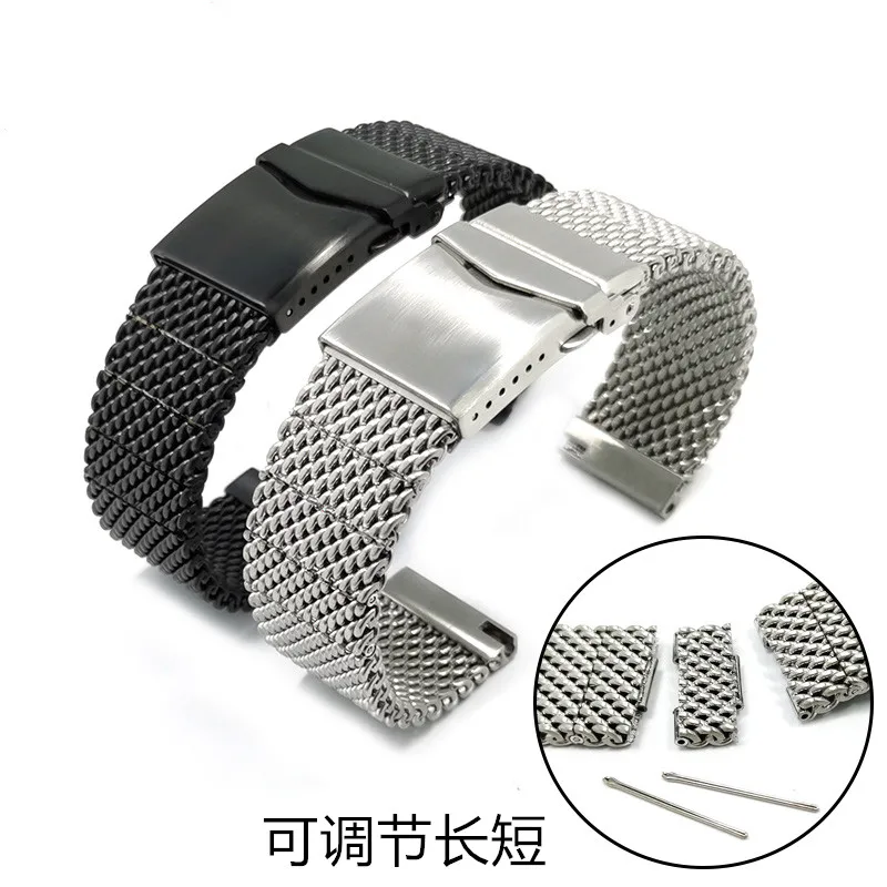quick release adjustable shark mesh high quality watch band strap