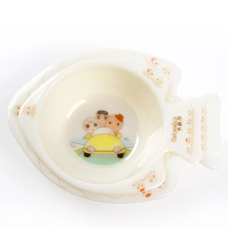 Wholesale High Quality Fish Shaped Porcelain Home Daily Kids Rice Noodles Bowl