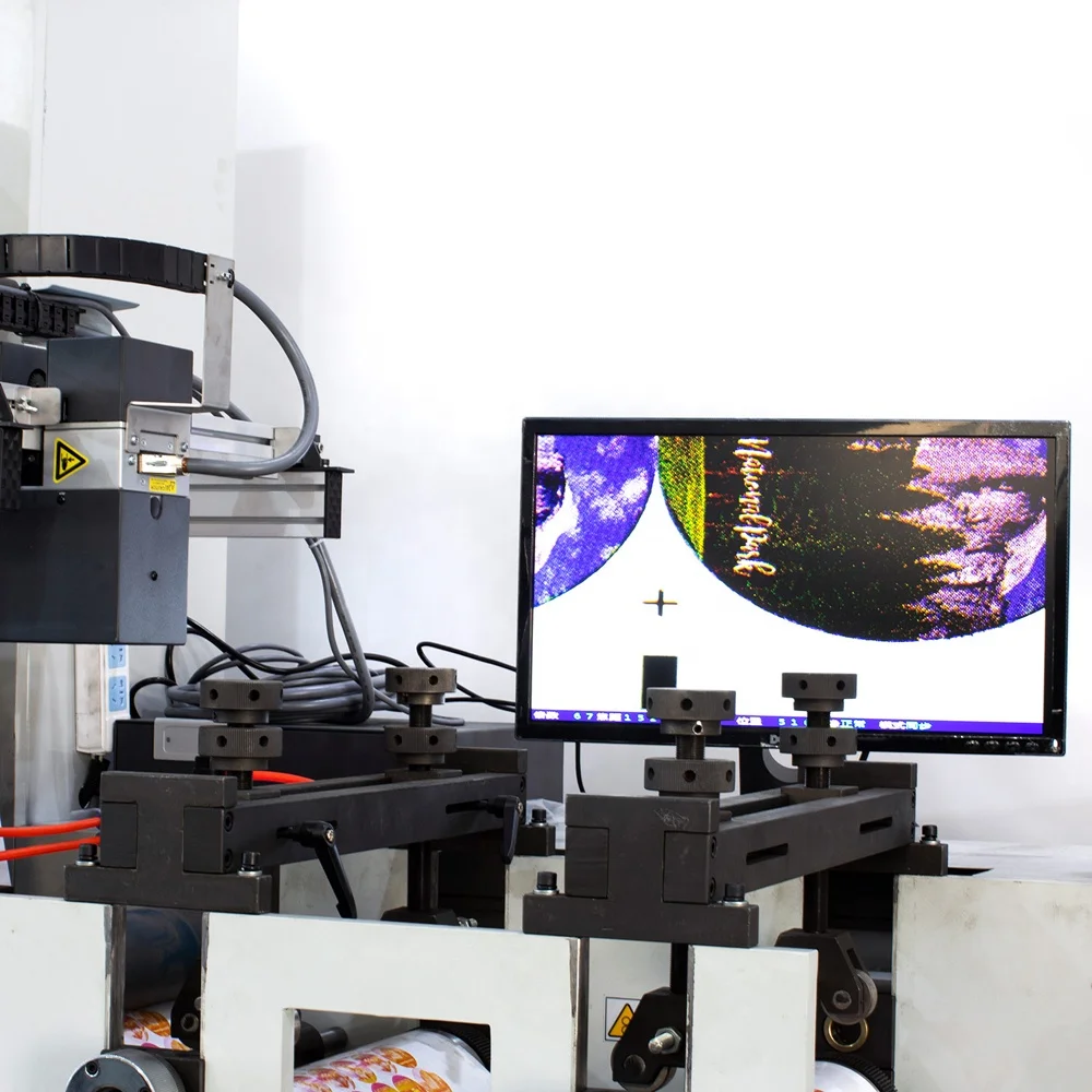 HJRY-850 4 Color Turn Bar Flexo Printing Sticker Carton Hamburger Paper Film Foil Flexographic Printer Machine