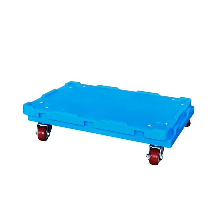 Groove Design Multi-function Plastic Heavy Duty 150 kg Platform Moving Cart Moving Tool for Crate