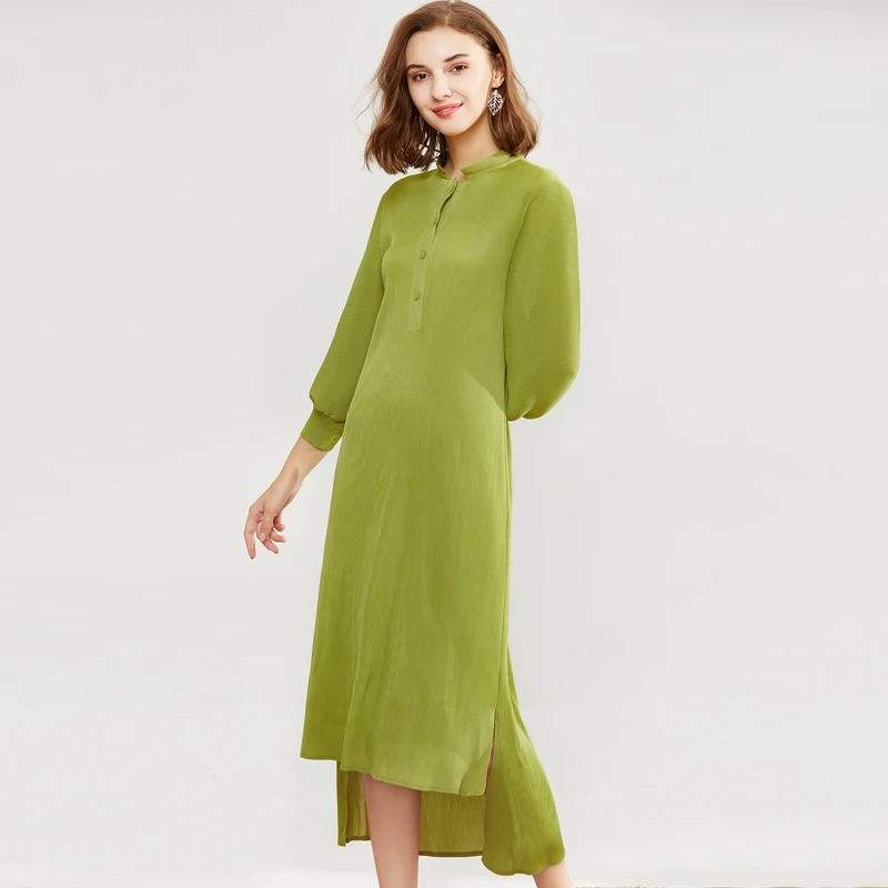 Lantern long-sleeved dress irregular skirt loose lady middle-length skirt woman