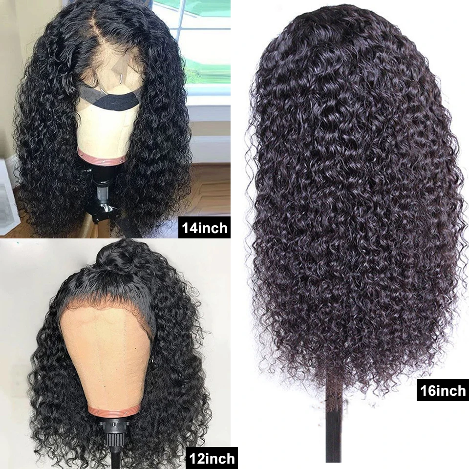Парики из человеческих волос Бразильские глубокие кудрявые передние парики бразильские натуральные волосы на сетке спереди для черных женщин