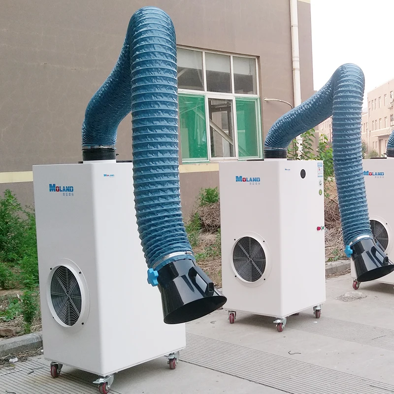 Industrial Portable Dust Collector 1.5KW Mobile Welding Fume Smoke Extractor