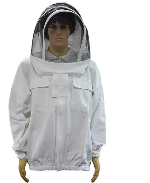 Professional Beekeeping Jacket Cotton Beekeeper Jacket with Fencing Veil Bee Jacket
