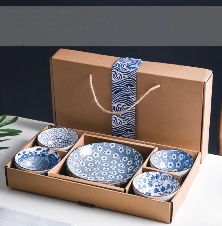 Бытовые фарфоровые тарелки, керамические тарелки с японскими цветами, глиняные тарелки