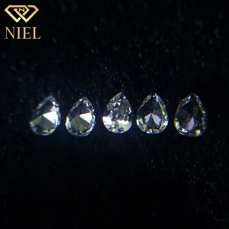 12# niel gems synthetic gem price artificial sapphire gemstone white corundum pear shaped loose gemstones