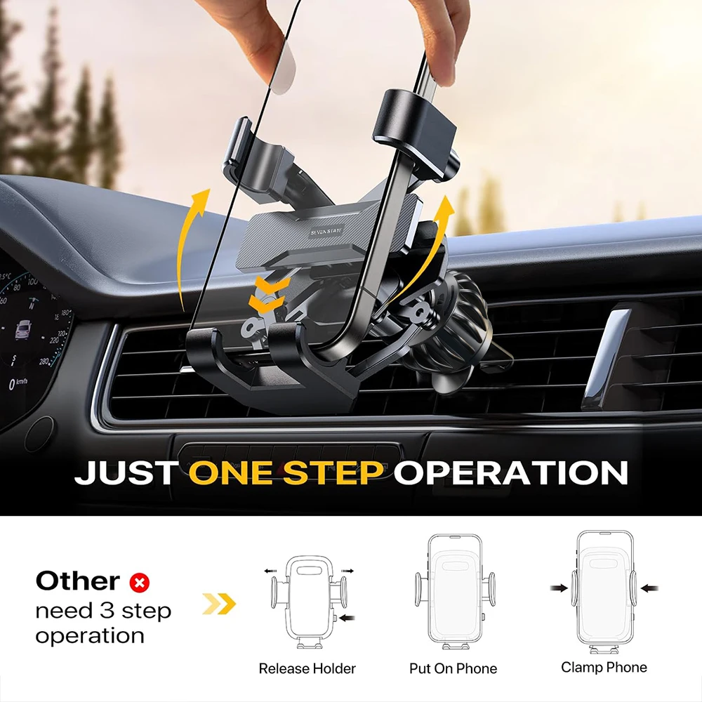 Phone Holder for Car Vent Double Steel Air Vent Clip Gravity Car Phone Mount Hand-Free Universal Car Phone Holder mobile