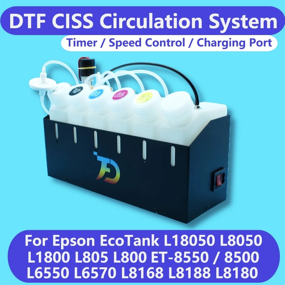 DTF Ink Circulation Kit CISS Tank Stirrer For Epson L18050 L8050 L1800 ET 8550 L800 L805 XP600 8500 DTG White Ink Mixer Timer