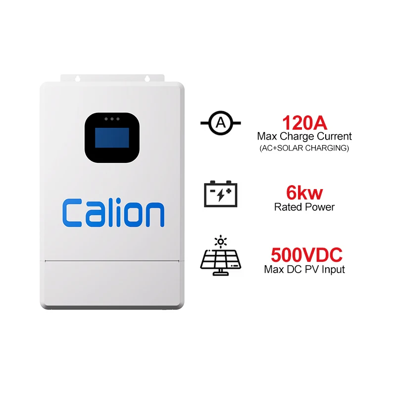 Solar Inverter Hybrid 6kw On Grid 230Vac Hybrid Inverter For Solar Energy System with WIFI Monitoring