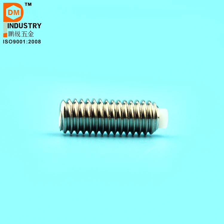 Stainless Steel & Brass Cap Hexagon Machine Screws M3-M12 Thread Sizes 10mm Length DIN Standard Nylon Tip Set Screws