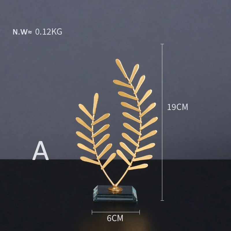 Ins Simple Light Luxury Wrought Iron Leaf Ginkgo Leaf Metal Ornament