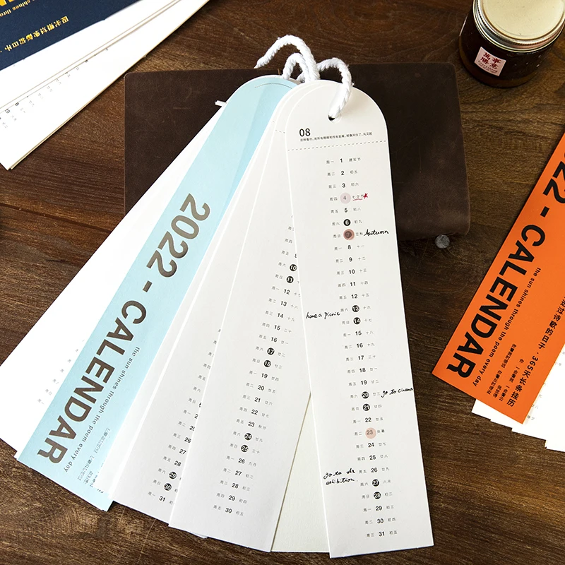 2022 Simple Ins Style Wall Calendar Creative Writable Calendar Notes Fashionable Wall Decoration Stationery Accessories Supplies