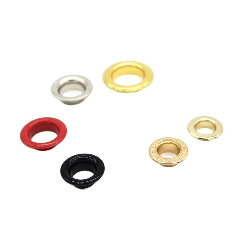 Custom Logo Color Painting Round Grommets Eyelet Brass Metal Eyelets Grommet for Shoes/Clothes/Crafts/Bag/DIY/Garment