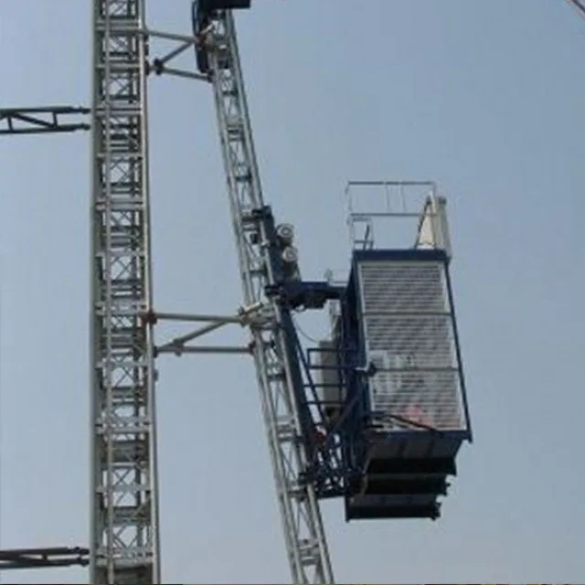 1ton double cabin construction elevator material 2 ton passenger hoist cargo lifting mechanical hoist lift