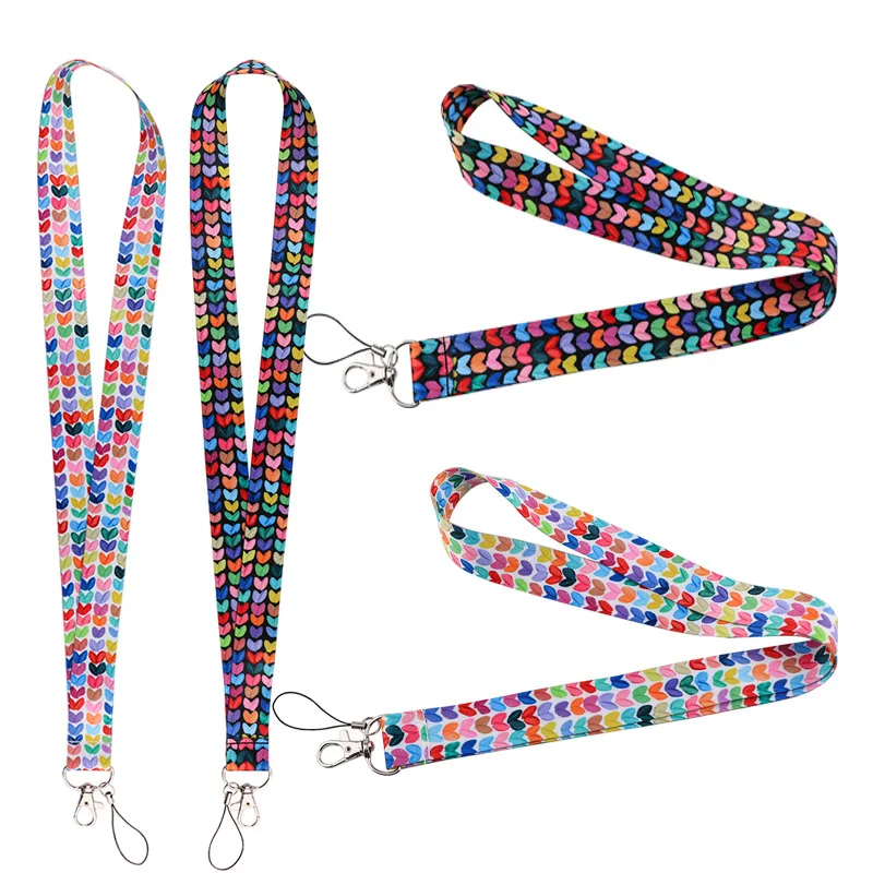 Wholesale Heat transfer polyester new style hanging rope Handmade Braided Hand-woven daisy flower mobile phone lanyard