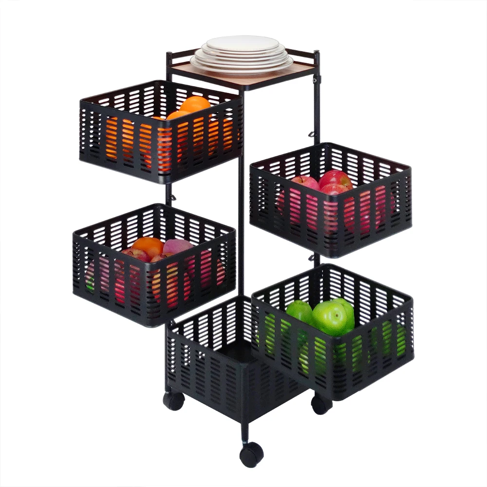 5 tier metal removable storage holders organizer mesh basket