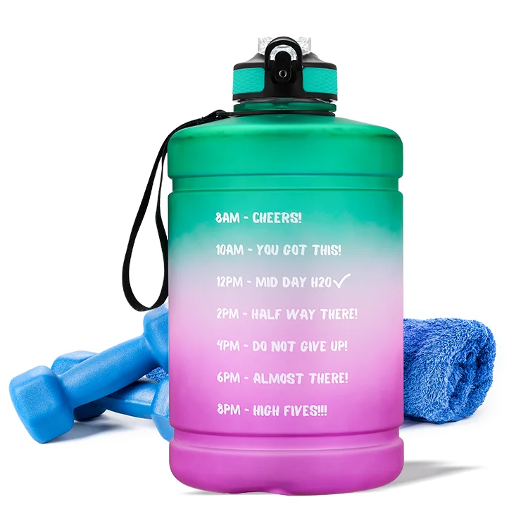 Hot in stock factory supply large size custom cheap hot water bottle clear gradient water bottle