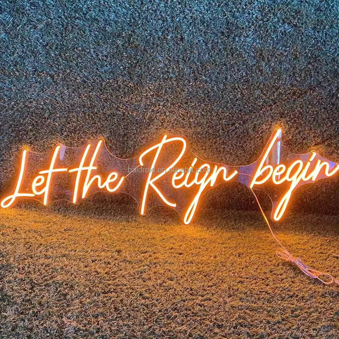 Free Designs Acrylic Luminous Neon Signs Led Signature small Neon Light for Bedroom Wedding Party Home Decoration