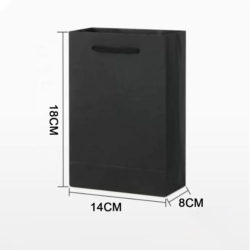 Promotional Gift Packaging Shopping Paper Bag Custom Logo Small Luxury Clothing Jewelry Tote Art Black White Kraft Paper Accept