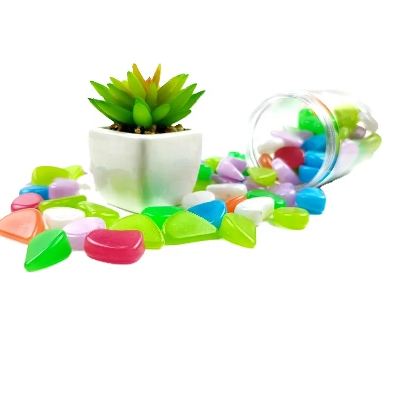 Glow in The Dark Stones Rubble Pebble Resin Cobbles & Pebbles,paving Stone 19*27mm ANJ-PG1 CN;BEI Mixed