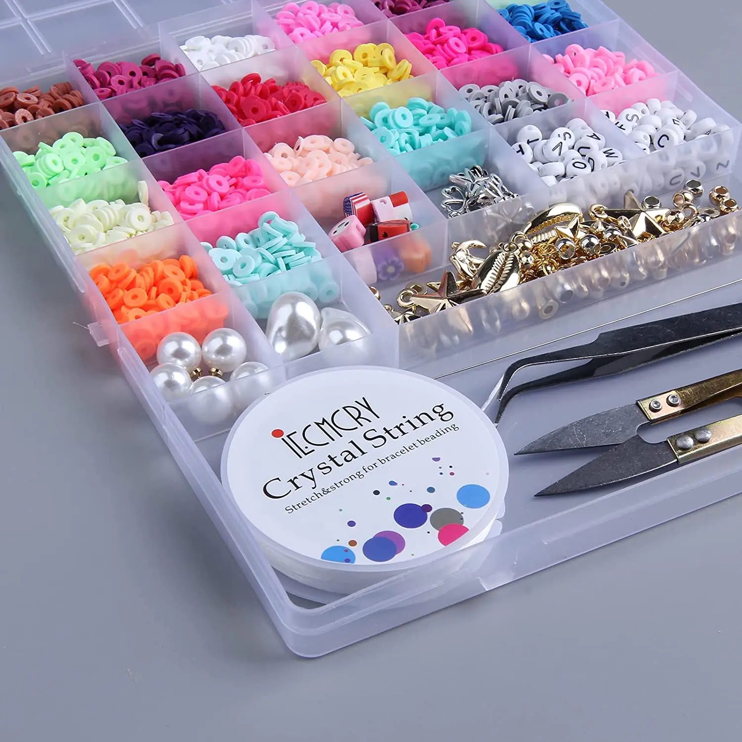 
Flat round polymer clay spacer beads fashion jewelry craft DIY kit 