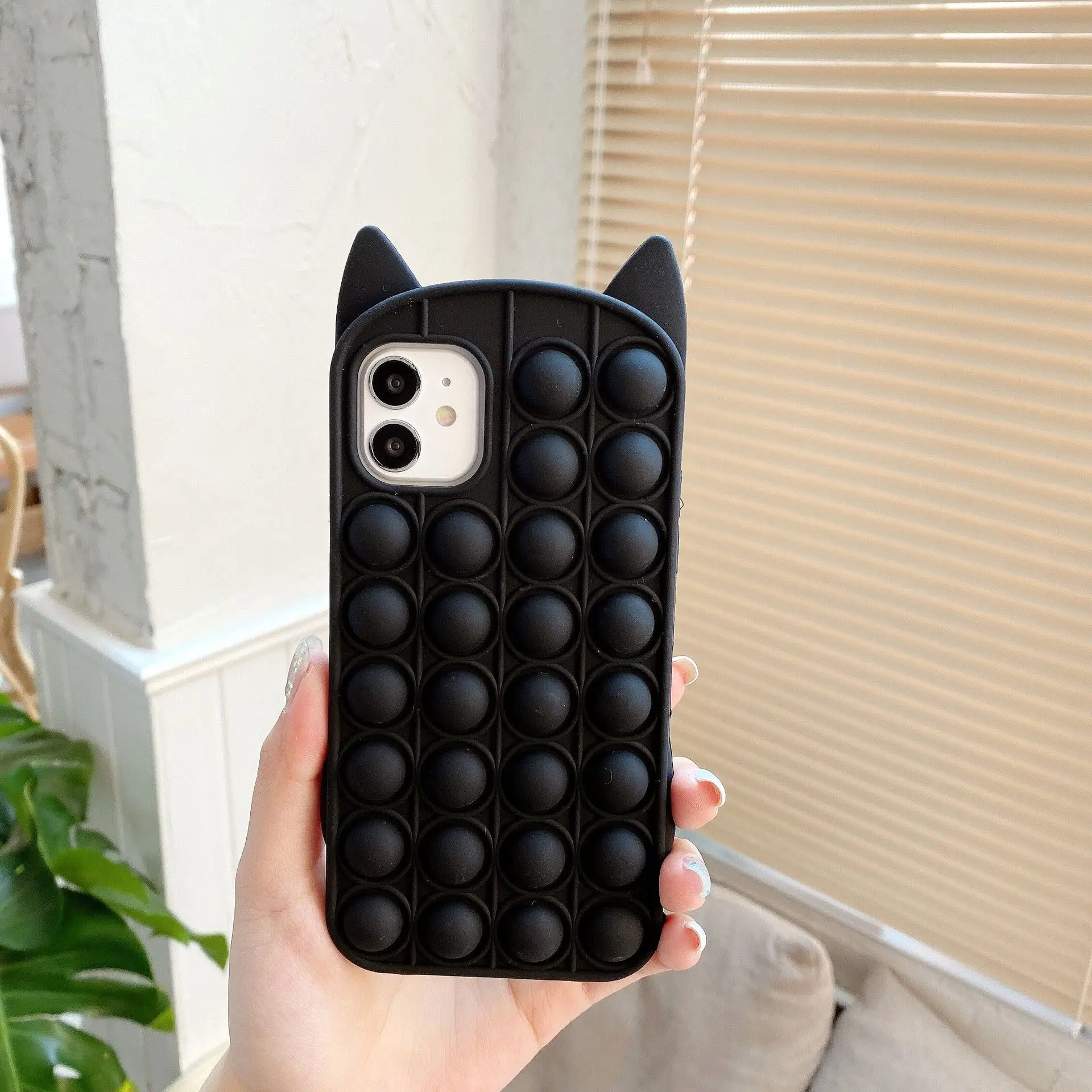 Suitable For Phone13 Mobile Phone Case Whisker Cat 11 Decompression Silicone Cover 7/8/xr/x