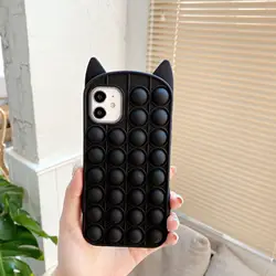 Suitable For Phone13 Mobile Phone Case Whisker Cat 11 Decompression Silicone Cover 7/8/xr/x