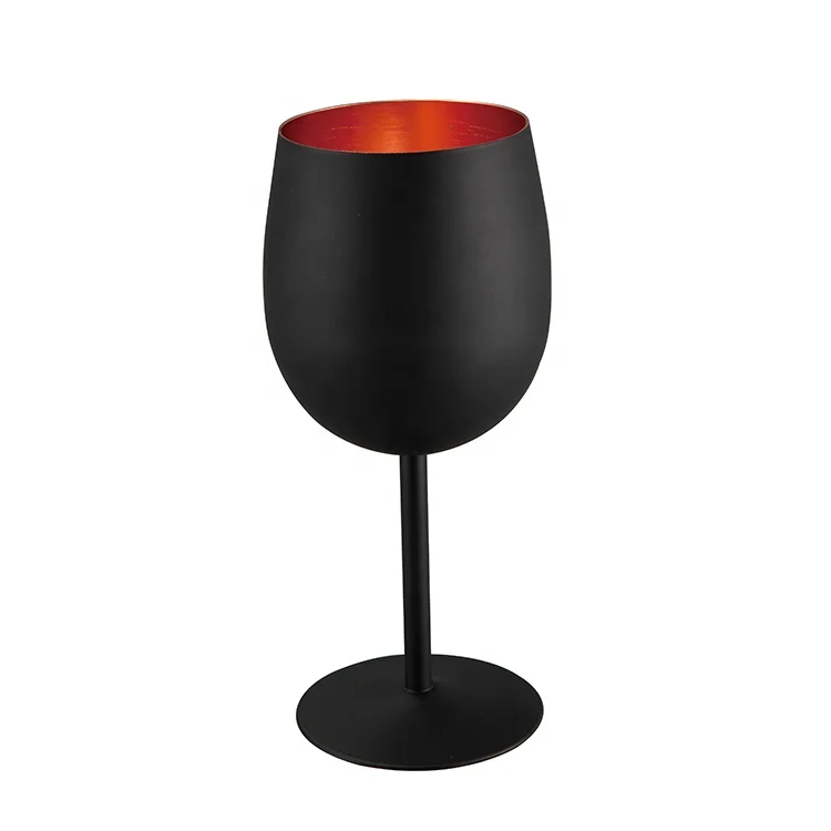 wholesale popular metal red wine glass goblet 350ML Black custom stainless steel wine glasses wine glasses