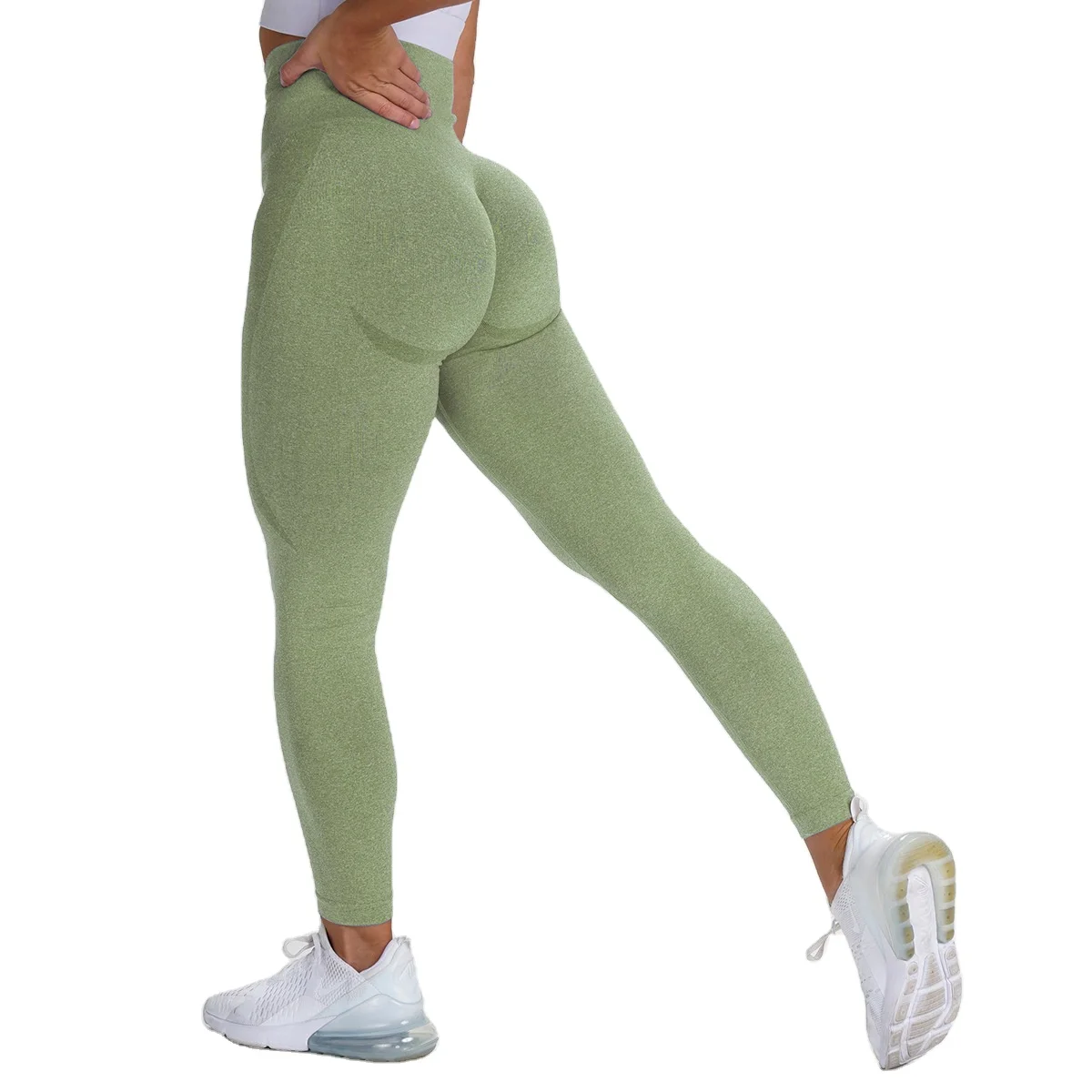 Custom Logo Tight Yoga Pants Running Sports Fitness  High Waist Seamless Butt Lift Leggings